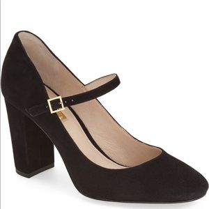 Louise et Cie Black Suede Block Heel Pumps